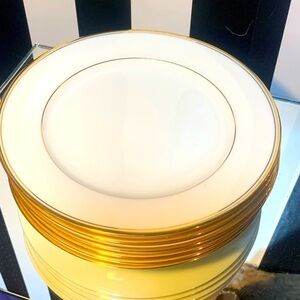 Vintage 1950s Noritake Bone White Ivory China Dessert Plates Gold Rim Set of 6